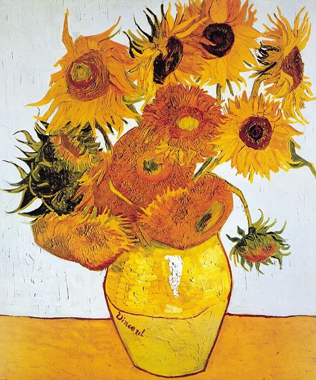 634x763 35 Paintings Of Flowers By Famous Artists Sunflower - Famous Yellow Flower Painting