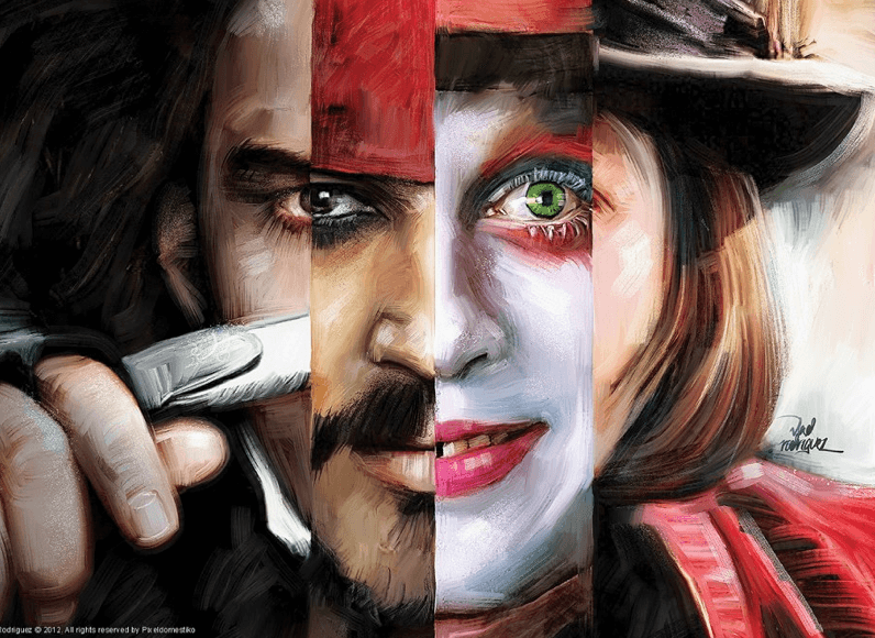 796x580 Fan Art Painter Vlad Rodriguez Shows The Many Faces Of Johnny Depp - Fan Art Painting