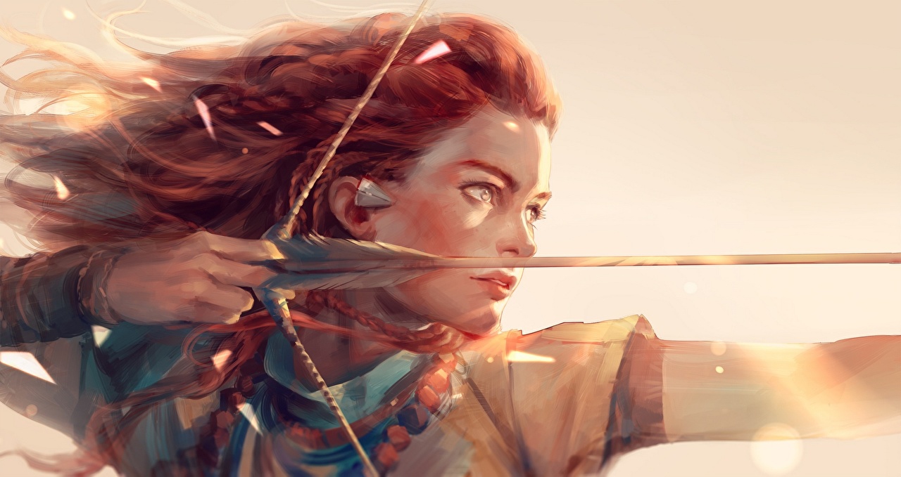 1280x679 Wallpapers Horizon Zero Dawn Archers Redhead Girl Warriors Fan Art - Fan Art Painting