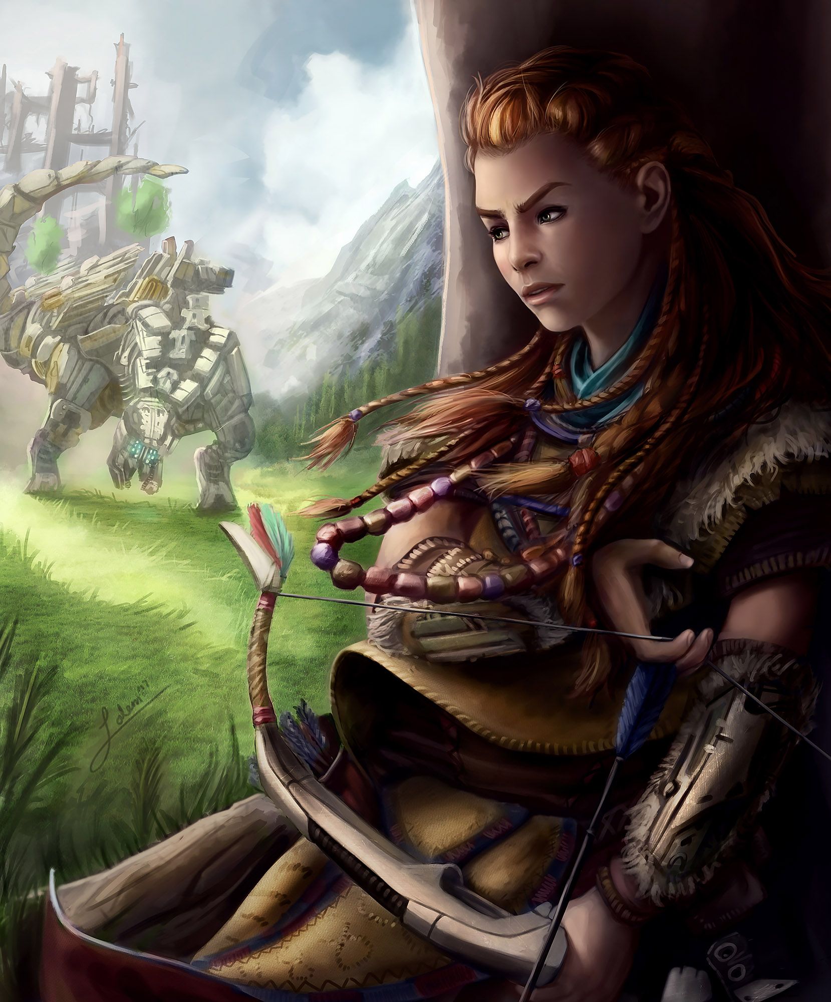 1659x2000 Aloy - Fan Art Painting