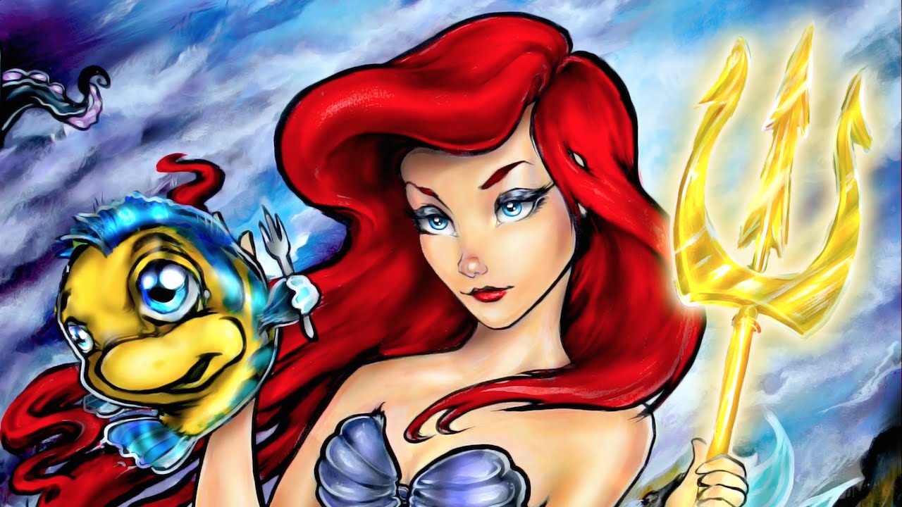1280x720 Ariel Fan Art Speed Painting (Little Mermaid) - Fan Art Painting