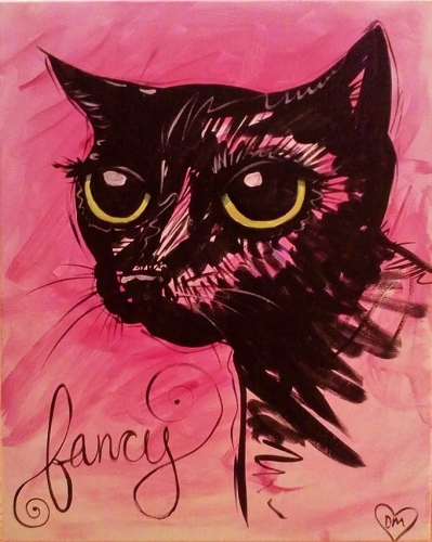 399x500 Garbonzo's 11012016 Paint Nite Event - Fancy Cat Painting