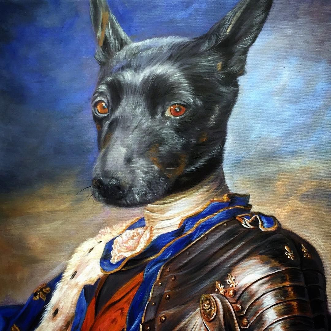 1080x1080 King Dog Fancy Dog Stylish Sophisticated Elegant Pet Gift Idea - Fancy Dog Painting