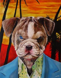 236x302 Classy Dog Fancy Dog Oil Painting From Splendid Beast Hall - Fancy Dog Painting
