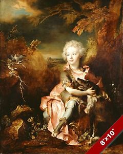 240x300 Young French Boy In Fancy Dress With Dog Portrait Painting Art - Fancy Dog Painting