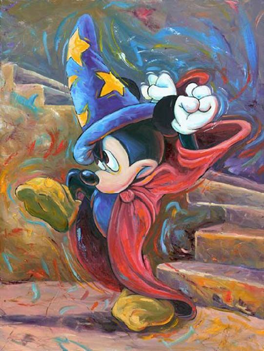 541x720 Mickey Mouse Minnie Loves Mickey 3 Mickey Mouse - Fantasia Painting