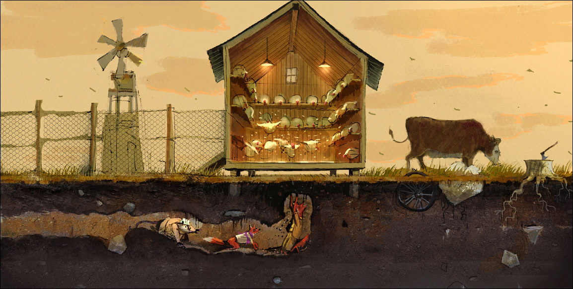 1154x582 Concept Art For Fantastic Mr Fox By Chris Appelhans - Fantastic Mr Fox Painting