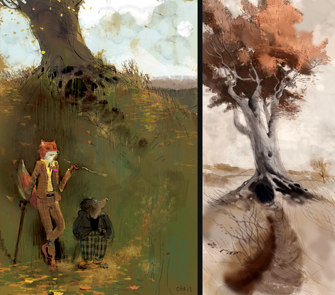 680x600 Fantastic Mr. Fox Art By Chris Appelhans Concept Art World - Fantastic Mr Fox Painting