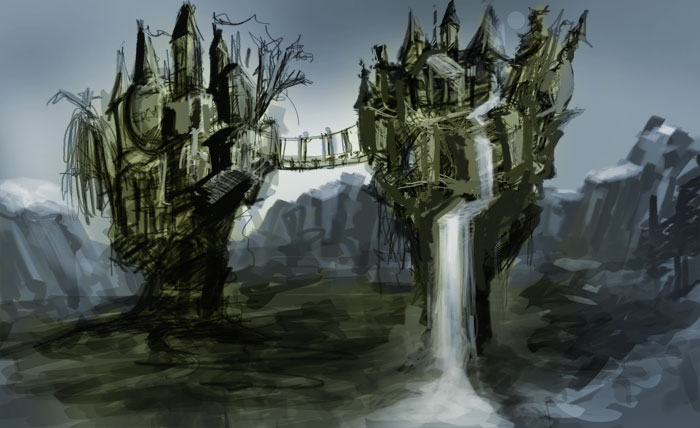 700x428 Fantasy Castle Painting With Painter Figuring Out The Process - Fantasy Castle Painting