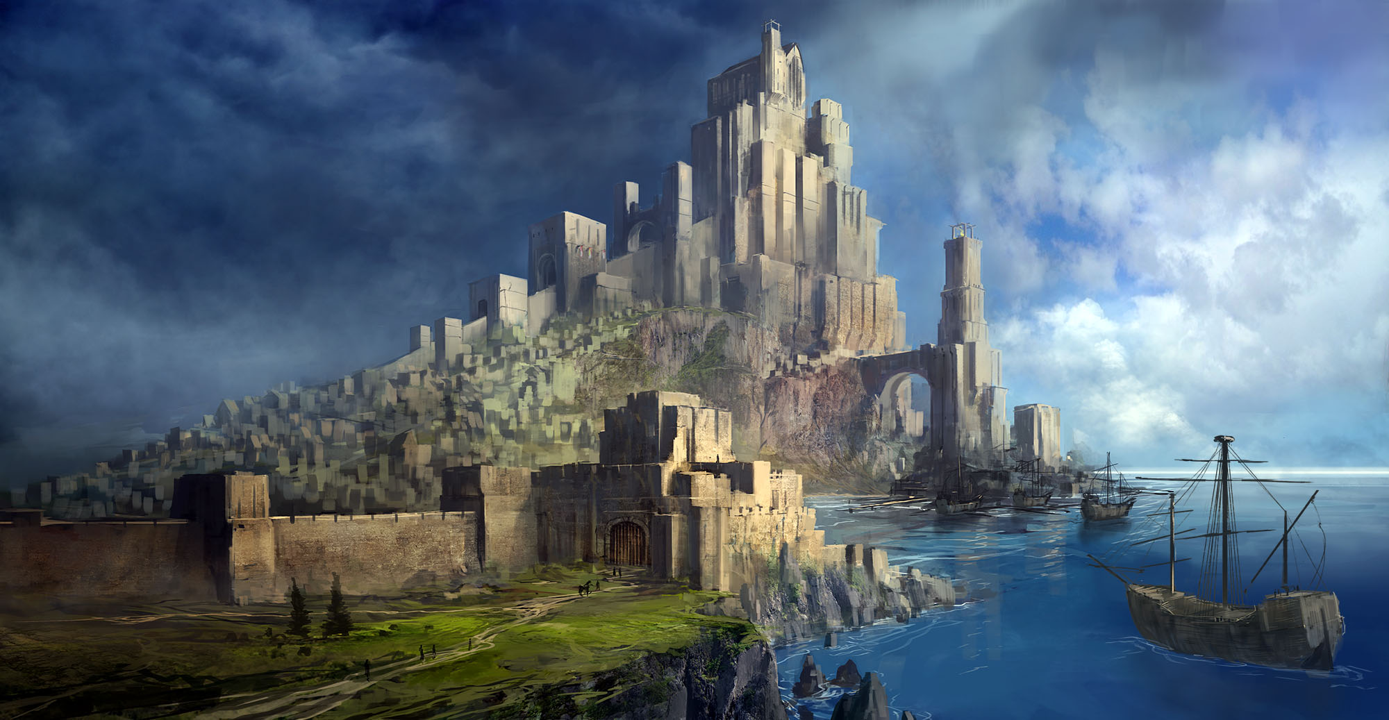 2000x1037 Fantasy Castle By Jbrown67 - Fantasy Castle Painting