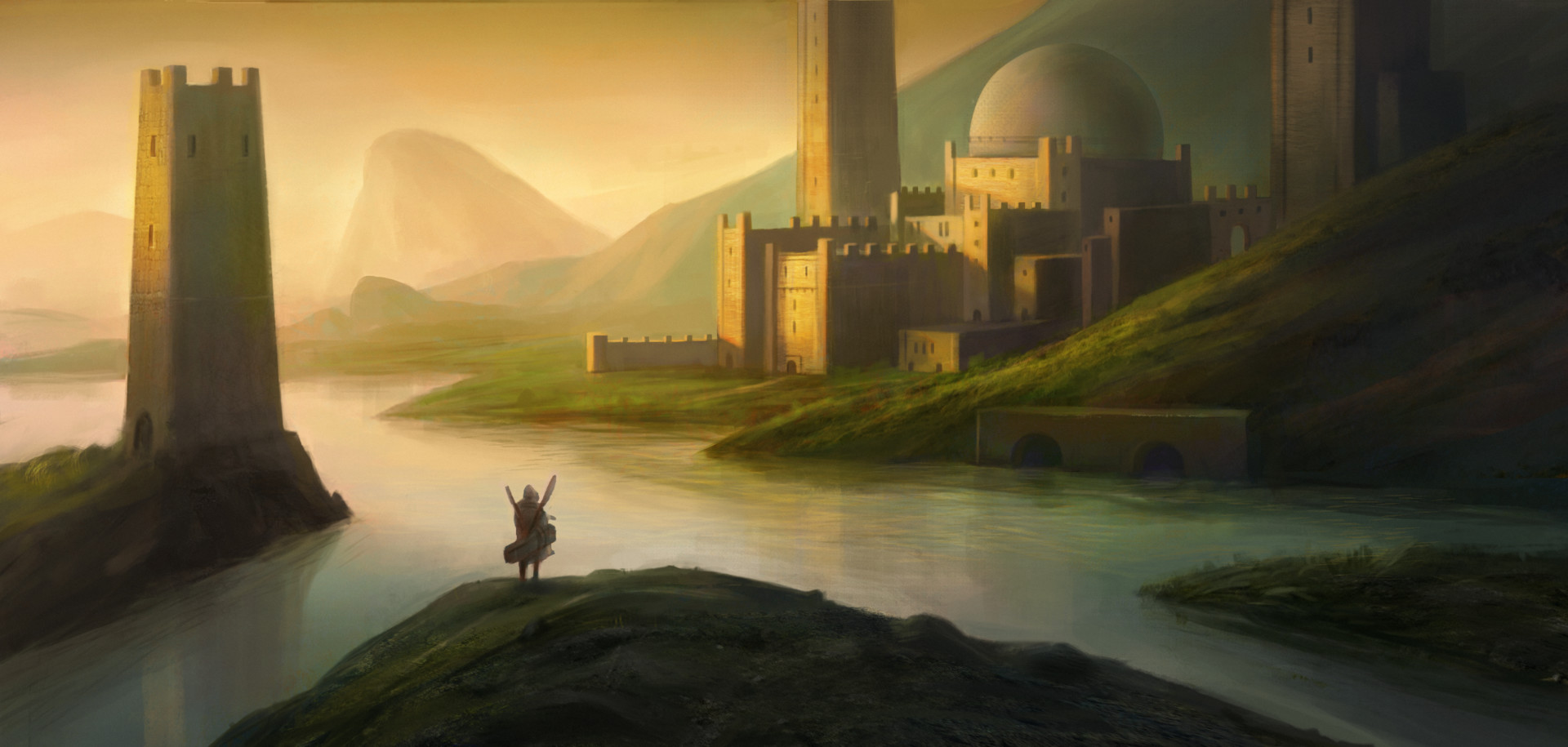 1920x915 Artstation - Fantasy Castle Painting