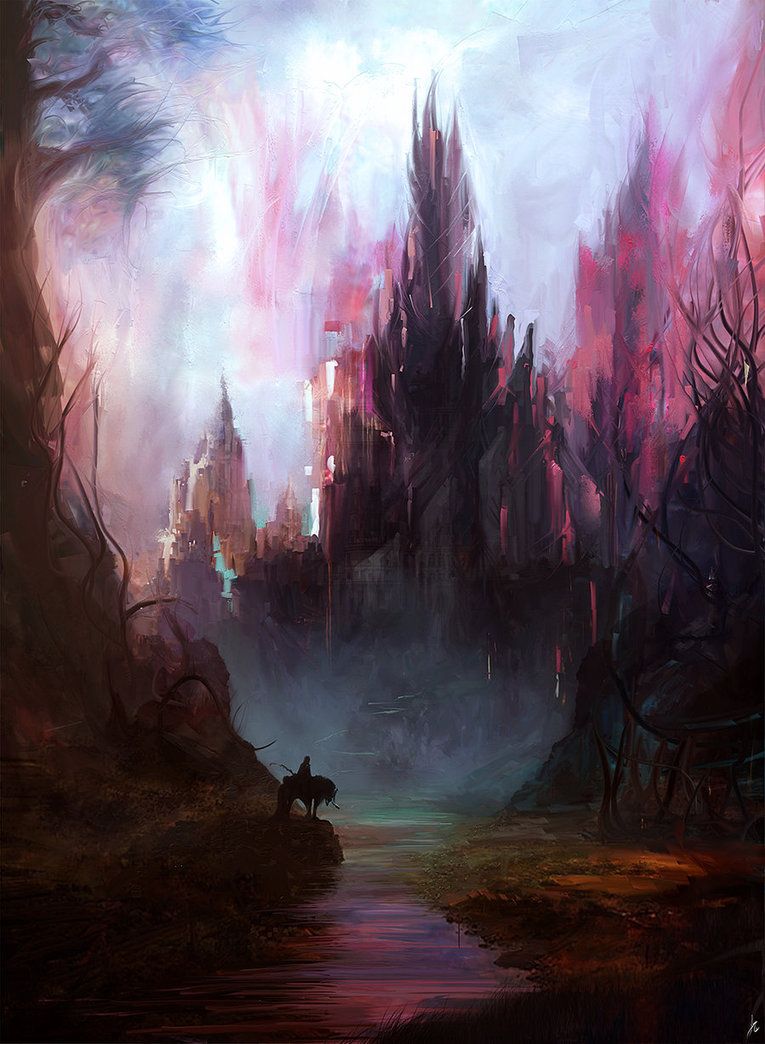 765x1044 Castle Over The River By Ignacio197 Art Places - Fantasy Castle Painting