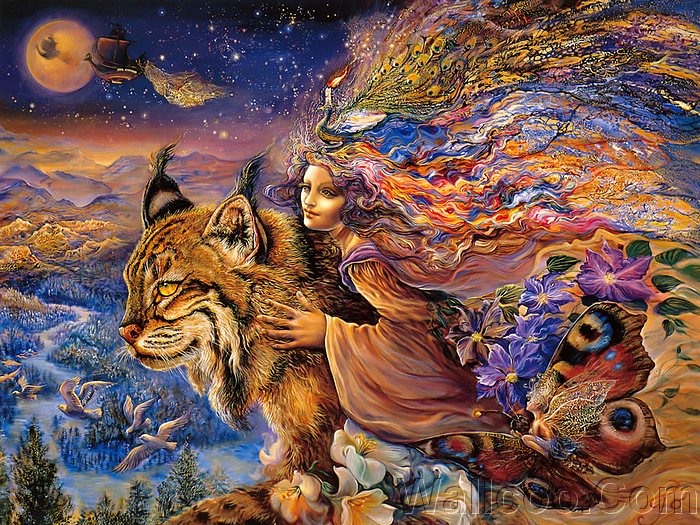 700x525 Flight Of The Lynx - Fantasy Fairy Painting