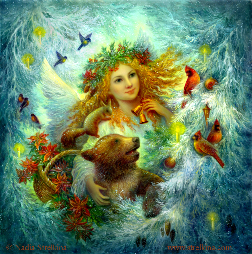 882x889 Christmas By Fantasy Fairy Angel - Fantasy Fairy Painting