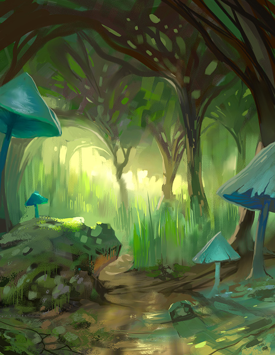 544x700 Fantasy Forest By Asskiller On Newgrounds - Fantasy Forest Painting