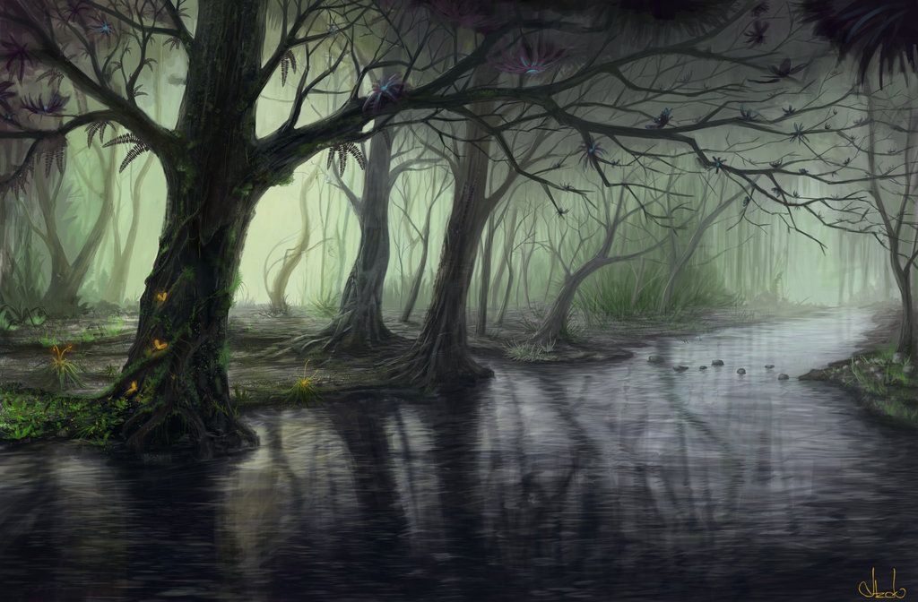1024x672 Fantasy Forest By Azot2018 - Fantasy Forest Painting