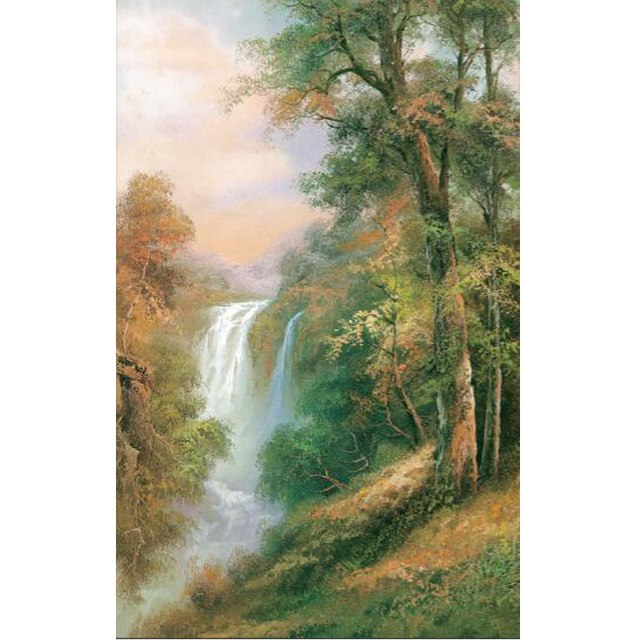 640x640 Fantasy Forest Waterfall Landscape Painting Diy Diamond Embroidery - Fantasy Forest Painting