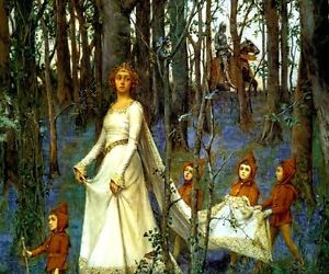 300x250 The Fairy Wood Fantasy Forest Princess Knight Painting By Henry - Fantasy Forest Painting