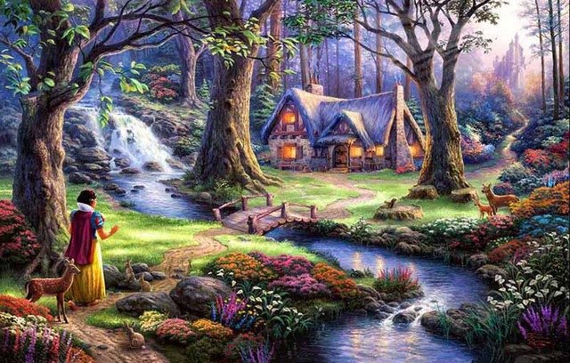 640x408 Diy Diamond Cross Stitch Cross Stitch Decorative Painting Mosaic - Fantasy Forest Painting