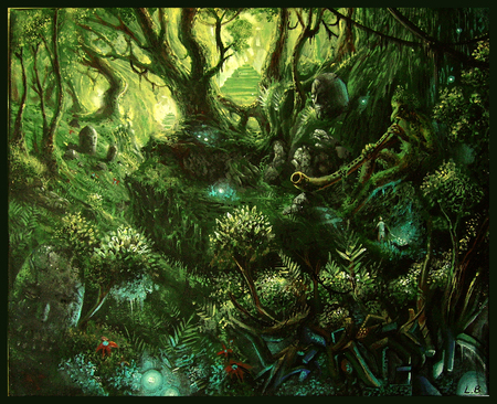 450x366 Fantasy Forest - Fantasy Forest Painting