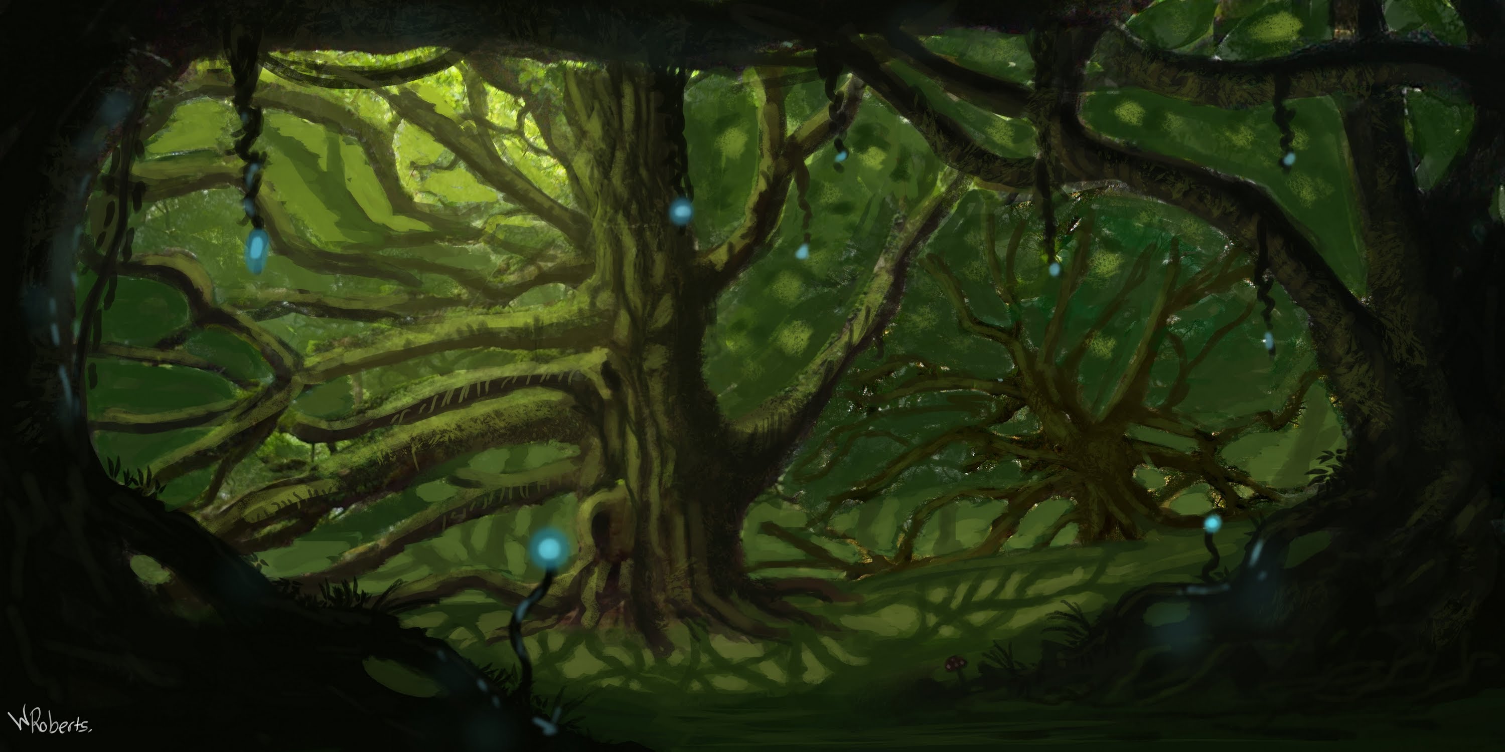 3000x1500 Fantasy Forest - Fantasy Forest Painting