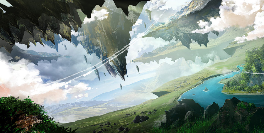 900x453 Fantasy Landscape By Inktheory - Fantasy Landscape Painting