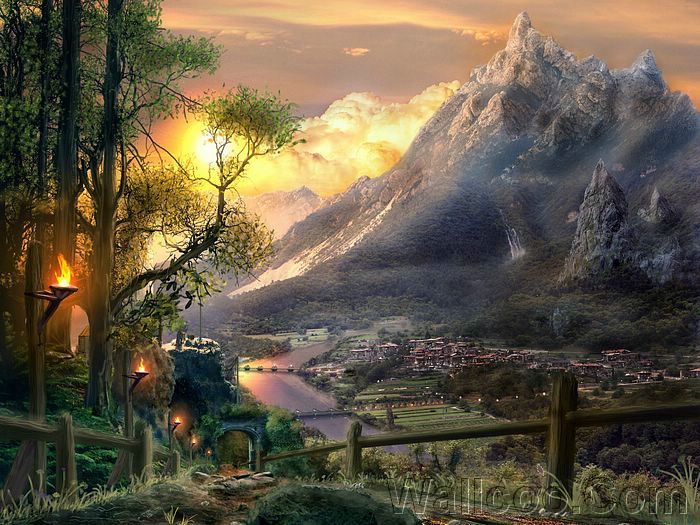 700x525 Awe Inspiring Matte Paintings Wallpapers By Tigaer Hecker - Fantasy Landscape Painting