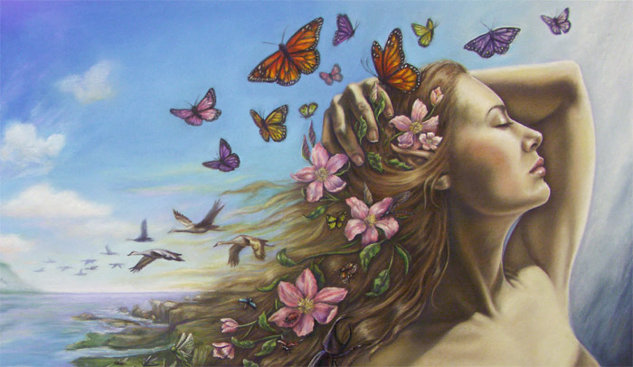 700x406 Gnosis Original Pastel Fantasy Art Painting Carol Phillips Art - Fantasy Painting