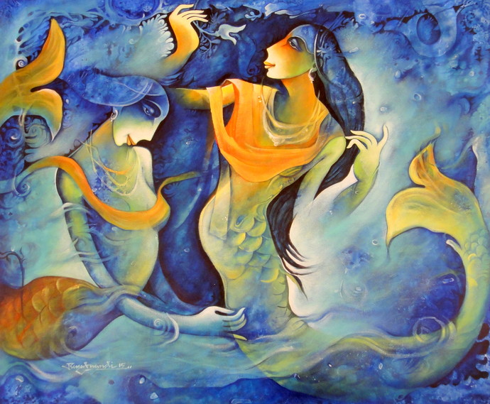 690x569 Untitled By Artist Rajat Nandi Fantasy, Painting Mojarto 212766 - Fantasy Painting