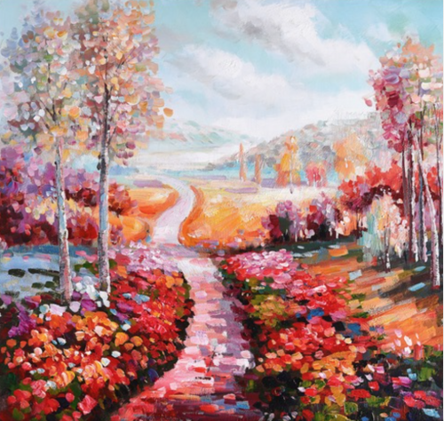 500x474 The Path - Far East Collection Oil Painting