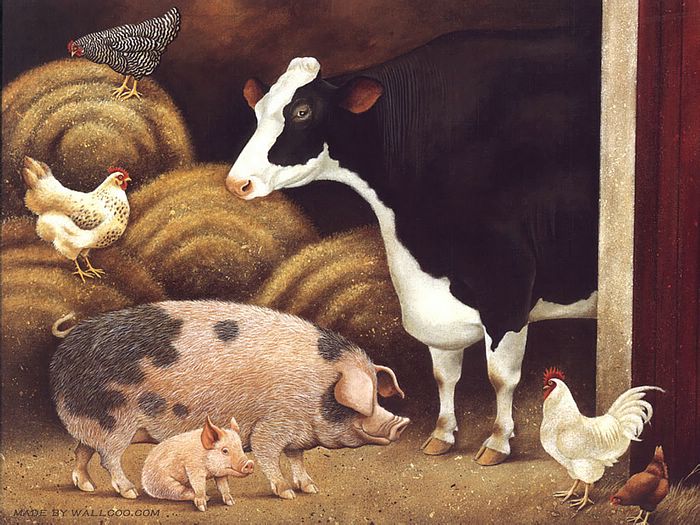 700x525 Funny Farm Animal Paintings - Farm Animal Painting