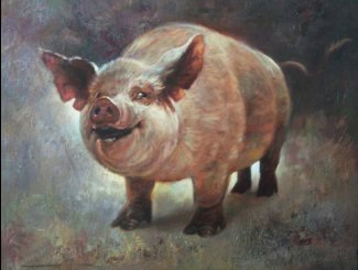 325x245 Dave Merrill Art - Farm Animal Painting