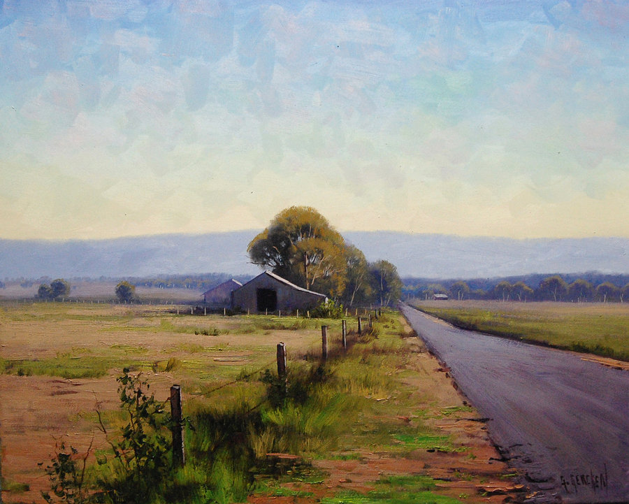 900x721 Road To The Farm - Farm Landscape Painting
