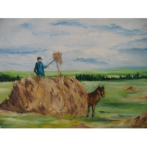 300x300 Expressionism Paintings. Original Oil On Canvas Paintings For Sale - Farm Oil Painting