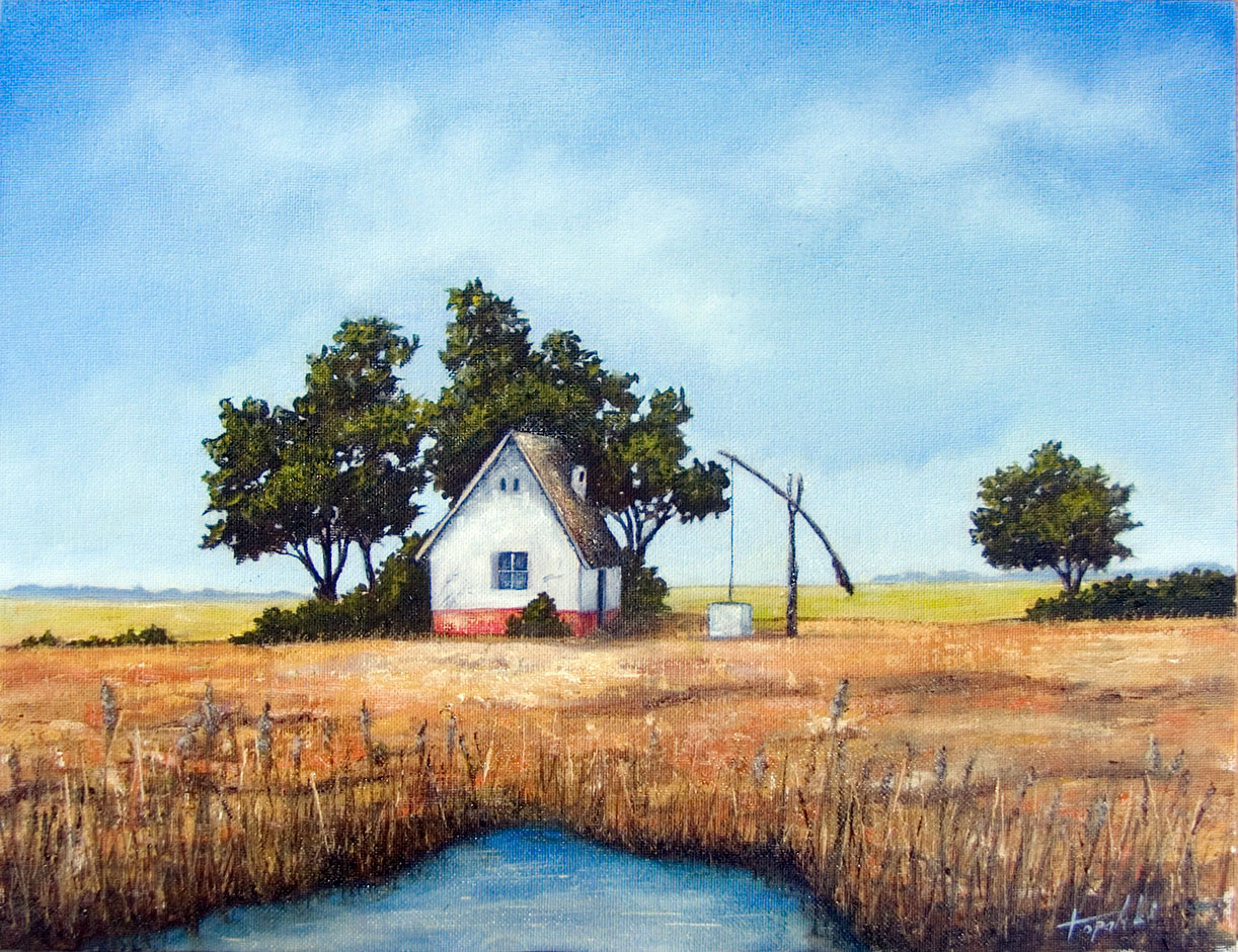 1222x941 Granny's Farm Oil Painting Fine Arts Gallery - Farm Oil Painting