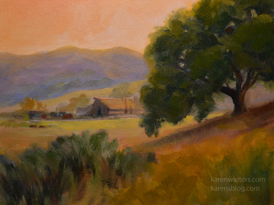 900x673 Oak Tree Paintings - Farm Oil Painting