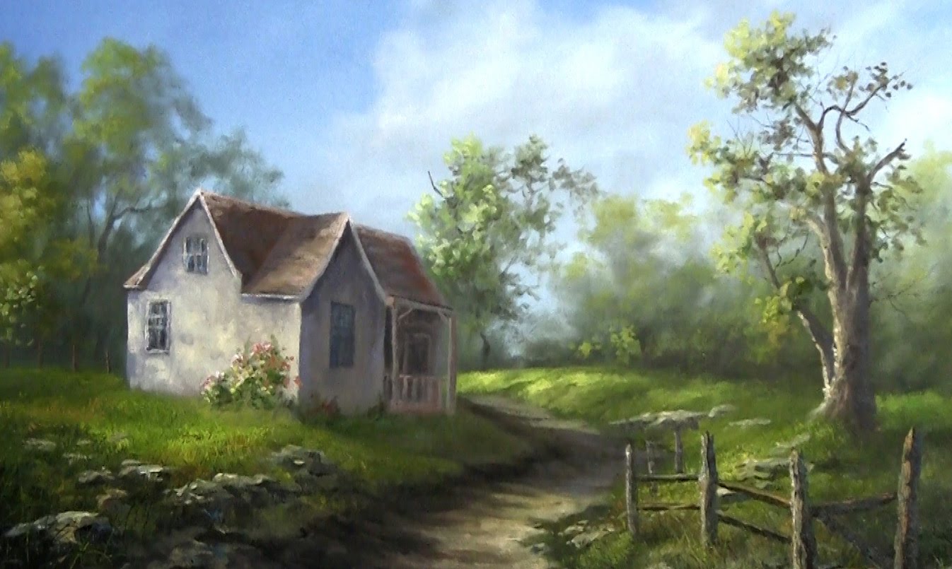 1346x805 Oil Painting Old Farm House - Farm Oil Painting