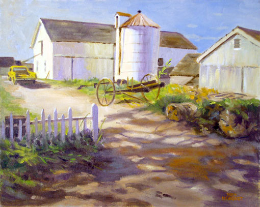 510x407 Ruth Newquist, Landscape Oil Painting From Connecticut, Working Farm - Farm Oil Painting