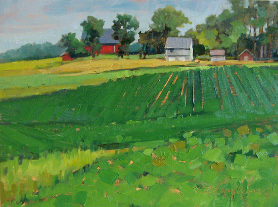 550x410 Soy Farm - Farm Oil Painting