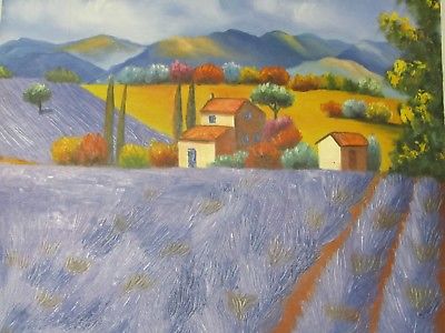 400x300 Abstract Farm Field Landscape Countryside Large Oil Painting - Farm Oil Painting