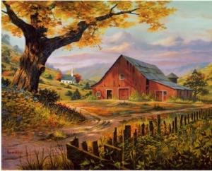 300x242 Barns Amp Farmsbarns Amp Farms Oil Paintingreproductions,handmade - Farm Oil Painting