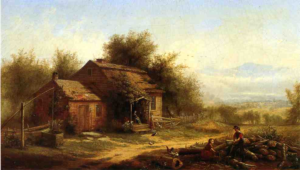 987x559 Daily Chores On The Farm Painting Jerome Thompson Oil Paintings - Farm Oil Painting