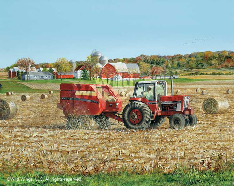 750x595 Mel's Harvest Tractor Original Acrylic Painting Wild Wings - Farm Tractor Painting