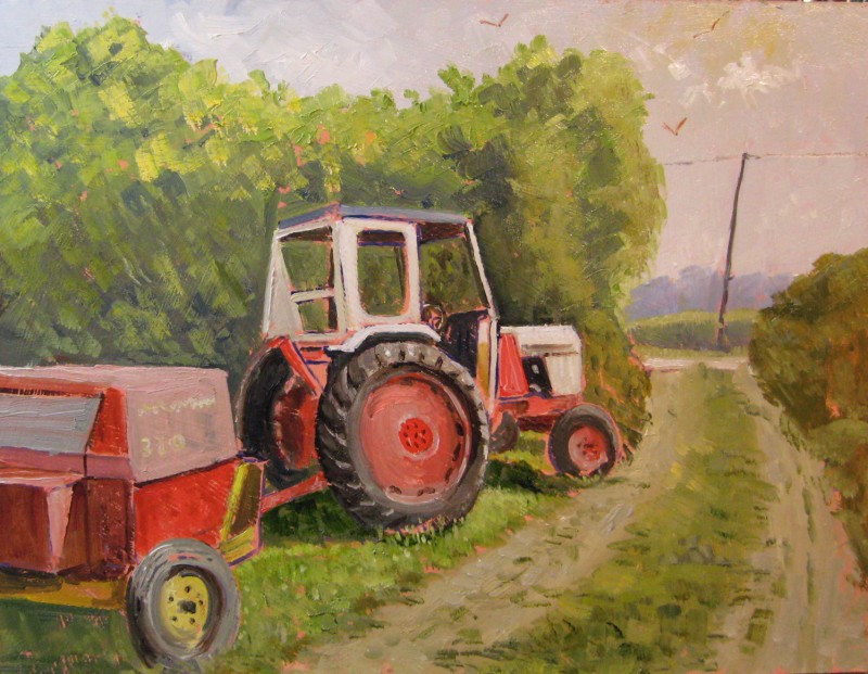Полям красный трактор. Т-16 (трактор). Трактор живопись. Трактор картина. Трактор рисунок.