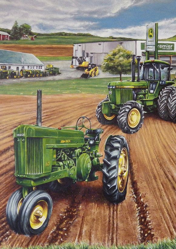581x824 John Deere Painting Tractors Paintings, Tractor - Farm Tractor Painting