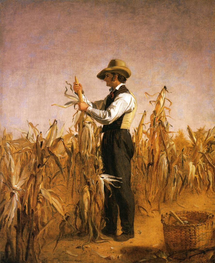 887x1084 Long Island Farmer Husking Corn 1833 1834 Painting William - Farmer Painting