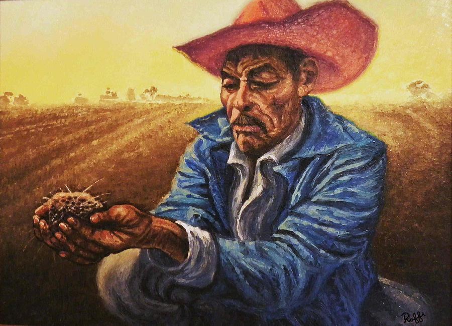 900x651 Man Of The Soil Painting By Raffi Jacobian - Farmer Painting