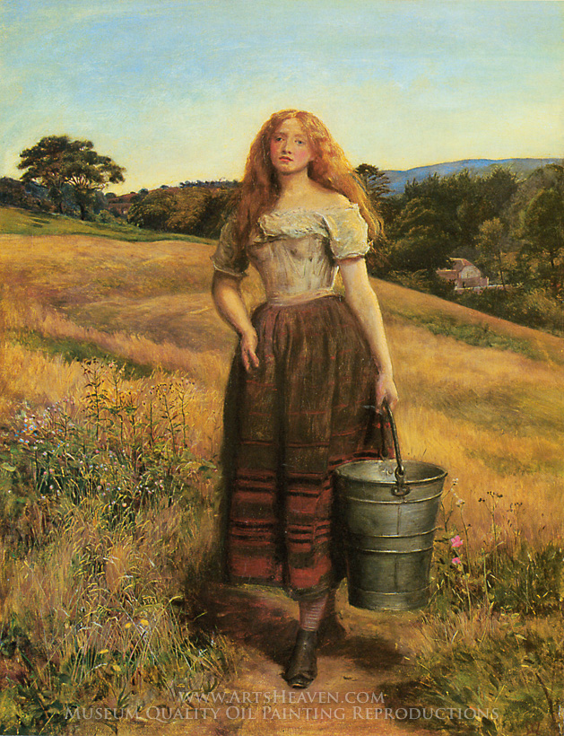 629x820 Reproduction Painting John Everett Millais The Farmer's Daughter - Farmer Painting
