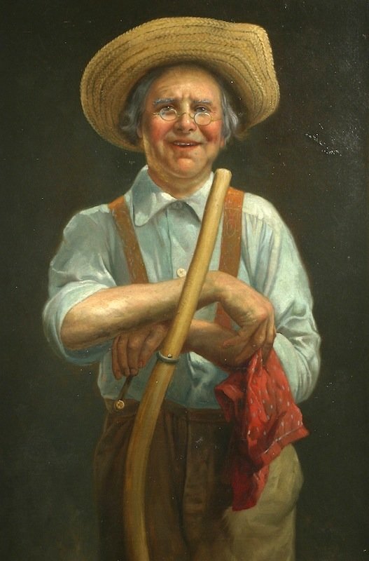 527x800 Thomas Waterman Wood Portrait Painting - Farmer Painting