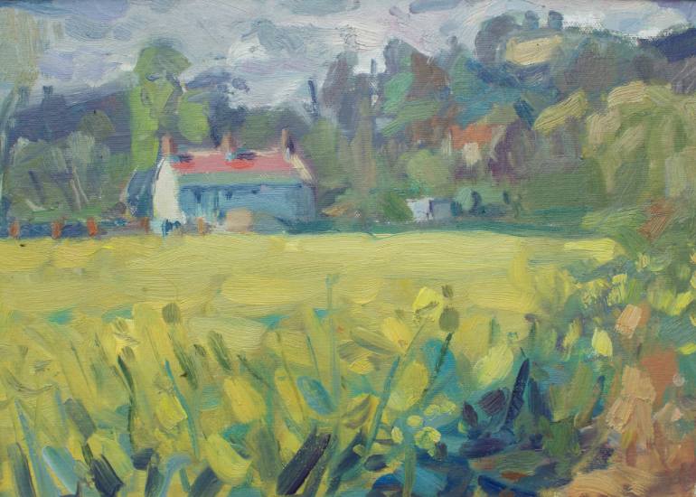 770x550 Saatchi Art Spring Cottage Painting By Andrew Farmer - Farmer Painting Images